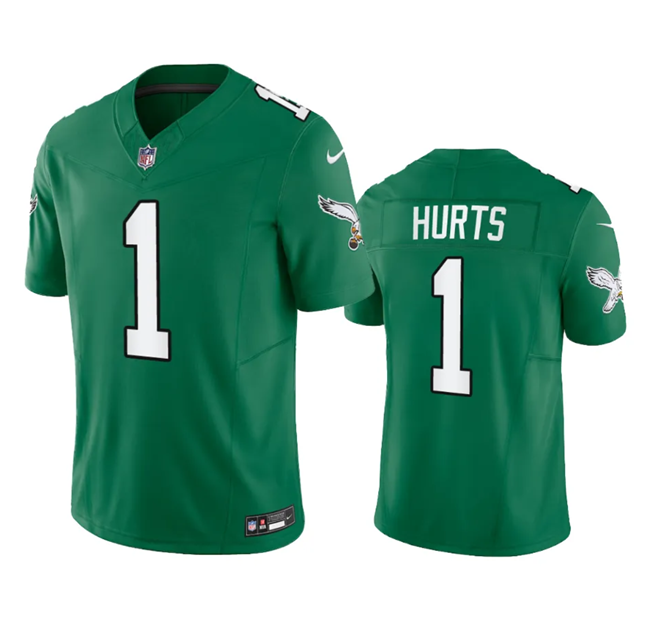 Youth Philadelphia Eagles #1 Jalen Hurts Green 2023 F.U.S.E. Stitched Football Jersey